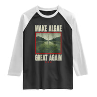 Make Algae Great Again Funny DC Slamp Slime Parody Raglan Shirt Washington Monument Reflecting Pool Vintage Photo