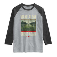 Make Algae Great Again Funny DC Slamp Slime Parody Raglan Shirt Washington Monument Reflecting Pool Vintage Photo