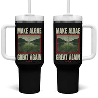 Make Algae Great Again Funny DC Slamp Slime Parody Tumbler With Handle Washington Monument Reflecting Pool Vintage Photo