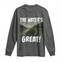 The Water is Great Swamp Monster Reflecting Pool Long Sleeve Shirt Funny Washington DC Algae Creature Meme