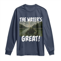 The Water is Great Swamp Monster Reflecting Pool Long Sleeve Shirt Funny Washington DC Algae Creature Meme