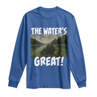 The Water is Great Swamp Monster Reflecting Pool Long Sleeve Shirt Funny Washington DC Algae Creature Meme