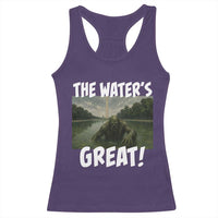 The Water is Great Swamp Monster Reflecting Pool Racerback Tank Top Funny Washington DC Algae Creature Meme