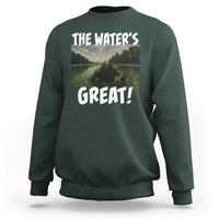 The Water is Great Swamp Monster Reflecting Pool Sweatshirt Funny Washington DC Algae Creature Meme