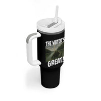 The Water is Great Swamp Monster Reflecting Pool Tumbler With Handle Funny Washington DC Algae Creature Meme