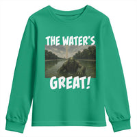 The Water is Great Swamp Monster Reflecting Pool Youth Sweatshirt Funny Washington DC Algae Creature Meme