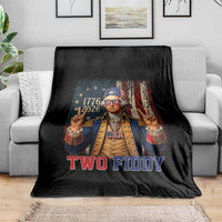 Two Fiddy George Washington Peace Signs Throw Blanket Funny Semiquincentennial Hip Hop Style President
