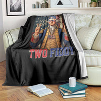 Two Fiddy George Washington Peace Signs Throw Blanket Funny Semiquincentennial Hip Hop Style President