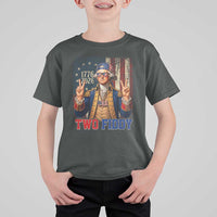 Two Fiddy George Washington Peace Signs T Shirt For Kid Funny Semiquincentennial Hip Hop Style President