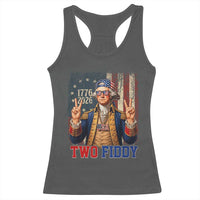 Two Fiddy George Washington Peace Signs Racerback Tank Top Funny Semiquincentennial Hip Hop Style President