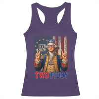Two Fiddy George Washington Peace Signs Racerback Tank Top Funny Semiquincentennial Hip Hop Style President