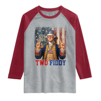 Two Fiddy George Washington Peace Signs Raglan Shirt Funny Semiquincentennial Hip Hop Style President