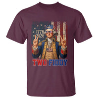 Two Fiddy George Washington Peace Signs T Shirt Funny Semiquincentennial Hip Hop Style President
