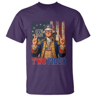 Two Fiddy George Washington Peace Signs T Shirt Funny Semiquincentennial Hip Hop Style President