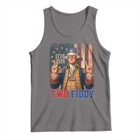 Two Fiddy George Washington Peace Signs Tank Top Funny Semiquincentennial Hip Hop Style President