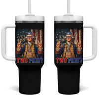 Two Fiddy George Washington Peace Signs Tumbler With Handle Funny Semiquincentennial Hip Hop Style President