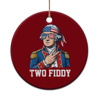 Two Fiddy George Washington Bandana Ceramic Ornament Funny Cool Sunglasses American Flag Headband Peace Sign Patriotic