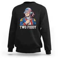 Two Fiddy George Washington Bandana Sweatshirt Funny Cool Sunglasses American Flag Headband Peace Sign Patriotic