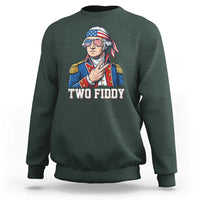 Two Fiddy George Washington Bandana Sweatshirt Funny Cool Sunglasses American Flag Headband Peace Sign Patriotic