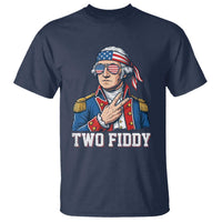 Two Fiddy George Washington Bandana T Shirt Funny Cool Sunglasses American Flag Headband Peace Sign Patriotic