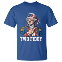 Two Fiddy George Washington Bandana T Shirt Funny Cool Sunglasses American Flag Headband Peace Sign Patriotic