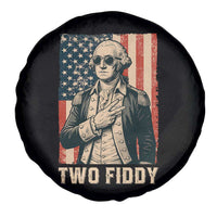 Two Fiddy Vintage George Washington Spare Tire Cover Funny Sunglasses Peace Sign Retro American Flag Semiquincentennial