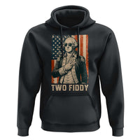 Two Fiddy Vintage George Washington Hoodie Funny Sunglasses Peace Sign Retro American Flag Semiquincentennial