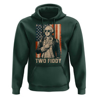 Two Fiddy Vintage George Washington Hoodie Funny Sunglasses Peace Sign Retro American Flag Semiquincentennial