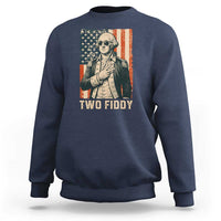 Two Fiddy Vintage George Washington Sweatshirt Funny Sunglasses Peace Sign Retro American Flag Semiquincentennial