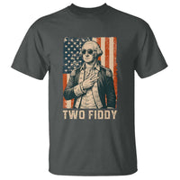 Two Fiddy Vintage George Washington T Shirt Funny Sunglasses Peace Sign Retro American Flag Semiquincentennial