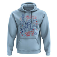 Pledge Allegiance To Your Hands Team Vibes Hoodie Statue of Liberty Doodle Americana Graphic