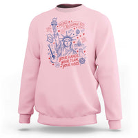 Pledge Allegiance To Your Hands Team Vibes Sweatshirt Statue of Liberty Doodle Americana Graphic