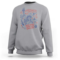 Pledge Allegiance To Your Hands Team Vibes Sweatshirt Statue of Liberty Doodle Americana Graphic