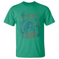 Pledge Allegiance To Your Hands Team Vibes T Shirt Statue of Liberty Doodle Americana Graphic