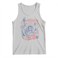 Pledge Allegiance To Your Hands Team Vibes Tank Top Statue of Liberty Doodle Americana Graphic