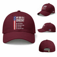 My Dog Is A Democrat Funny Conservative Humor Baseball Cap Dog Owner Joke Political Satire