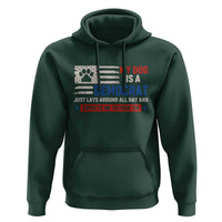 My Dog Is A Democrat American Paw Flag Patriotic Hoodie Just Lays Around Expects To Be Fed Conservative Humor Dog Owner
