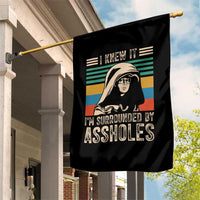 Funny I Knew It Im Surrounded by Axxholes Sci-fi Parody Garden Flag Retro Sunset Space Vintage 1980s Movie Quote Inspo Meme