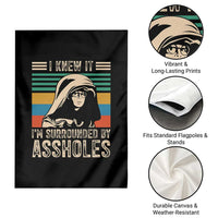 Funny I Knew It Im Surrounded by Axxholes Sci-fi Parody Garden Flag Retro Sunset Space Vintage 1980s Movie Quote Inspo Meme