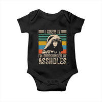 Funny I Knew It Im Surrounded by Axxholes Sci-fi Parody Baby Onesie Retro Sunset Space Vintage 1980s Movie Quote Inspo Meme