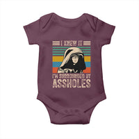 Funny I Knew It Im Surrounded by Axxholes Sci-fi Parody Baby Onesie Retro Sunset Space Vintage 1980s Movie Quote Inspo Meme