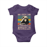 Funny I Knew It Im Surrounded by Axxholes Sci-fi Parody Baby Onesie Retro Sunset Space Vintage 1980s Movie Quote Inspo Meme