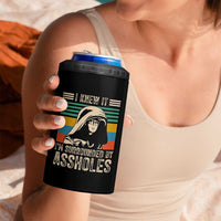 Funny I Knew It Im Surrounded by Axxholes Sci-fi Parody 4 in 1 Can Cooler Tumbler Retro Sunset Space Vintage 1980s Movie Quote Inspo Meme