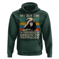 Funny I Knew It Im Surrounded by Axxholes Sci-fi Parody Hoodie Retro Sunset Space Vintage 1980s Movie Quote Inspo Meme