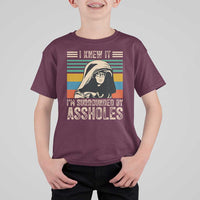Funny I Knew It Im Surrounded by Axxholes Sci-fi Parody T Shirt For Kid Retro Sunset Space Vintage 1980s Movie Quote Inspo Meme