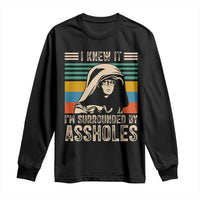 Funny I Knew It Im Surrounded by Axxholes Sci-fi Parody Long Sleeve Shirt Retro Sunset Space Vintage 1980s Movie Quote Inspo Meme