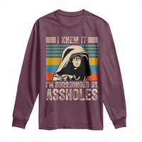 Funny I Knew It Im Surrounded by Axxholes Sci-fi Parody Long Sleeve Shirt Retro Sunset Space Vintage 1980s Movie Quote Inspo Meme