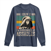 Funny I Knew It Im Surrounded by Axxholes Sci-fi Parody Long Sleeve Shirt Retro Sunset Space Vintage 1980s Movie Quote Inspo Meme