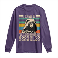 Funny I Knew It Im Surrounded by Axxholes Sci-fi Parody Long Sleeve Shirt Retro Sunset Space Vintage 1980s Movie Quote Inspo Meme