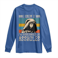 Funny I Knew It Im Surrounded by Axxholes Sci-fi Parody Long Sleeve Shirt Retro Sunset Space Vintage 1980s Movie Quote Inspo Meme